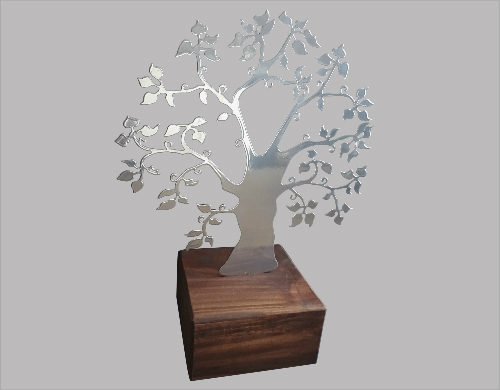 Urn met levensboom Nikkelcoating