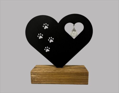 Huisdieren urn Hart met pootjes